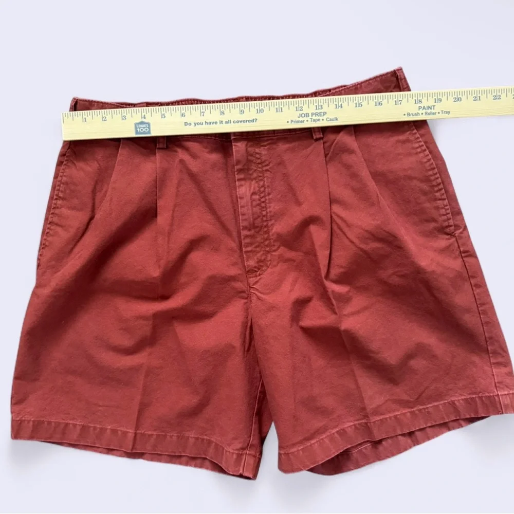 L.L. Bean Tropic Weight Cotton Shorts‎ Men's 38 Brick Red Pleated Classic Fit